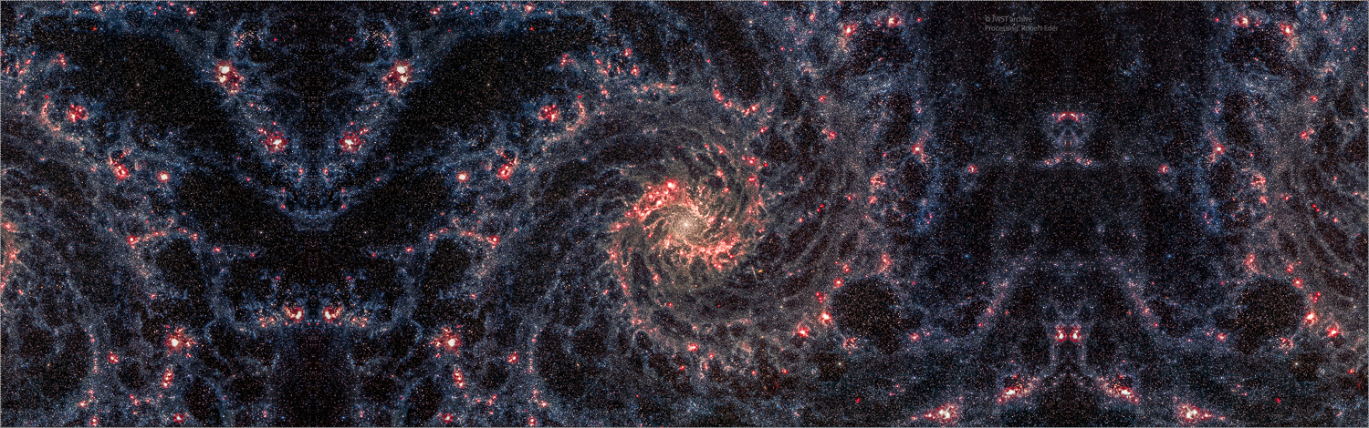 126: A sharper view of galaxy Messier 74 (M74 NGC628)  from the JWST edited by Robert Eder
